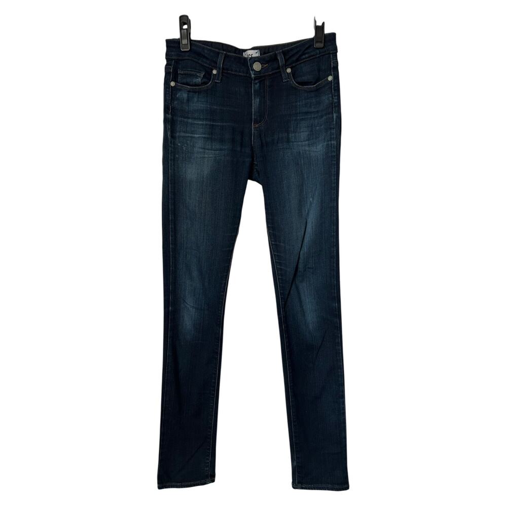 Paige Skyline Skinny Jeans Womens Size 28 Mid Rise Dark Wash Blue Stretch Denim - Picture 3 of 13